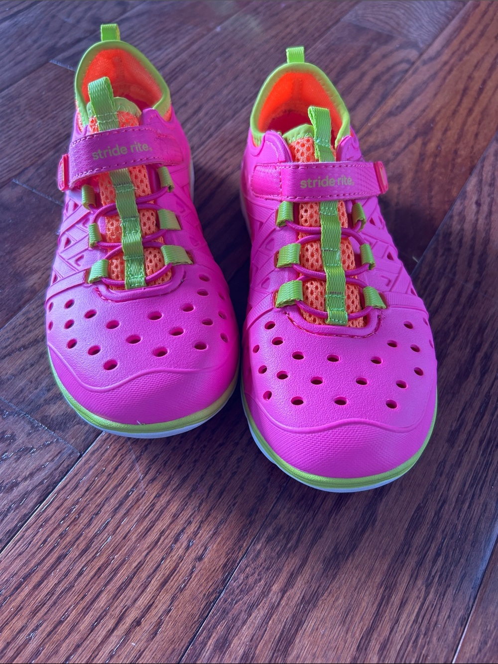 Stride Rite Kids Neon Pink and Lime Water Shoes
